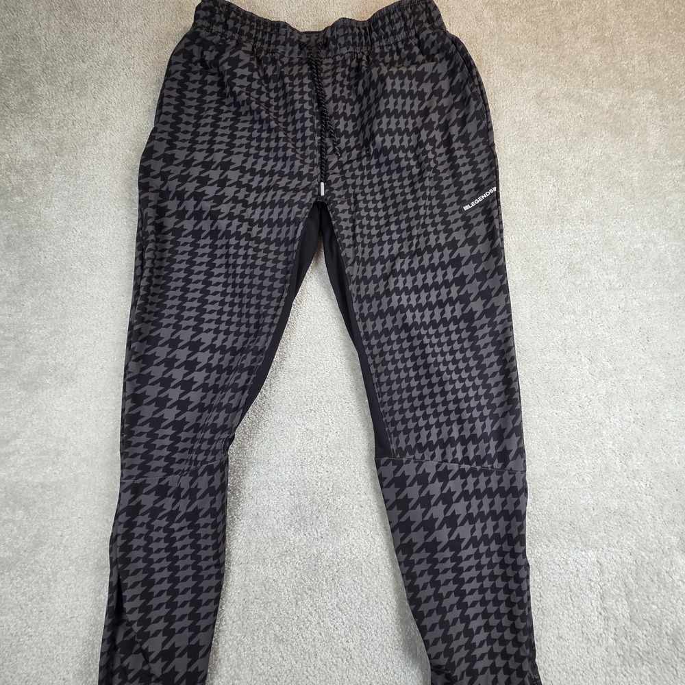 Legends Luka Jogger Mens XL Black Grey Houndstooth Athletic Training Pants